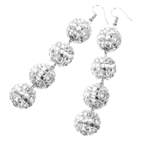 LIGIGWASH Vintage Disco kugel Ohrringe Damen Statement Tropfen design Spiegelkugel Ohrhänger Modische Party Schmuck für Frauen Festliche Events von LIGIGWASH