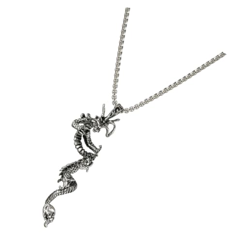 LIGIGWASH Vintage Herren Halskette mit Drachen Anhänger aus Langlebig und Modisch und Punk Geschenkidee zu Geburtstag Valentinstag Feier und Alltag für Männer von LIGIGWASH