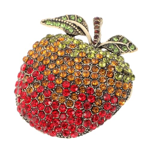 LIGIGWASH Vintage Kristallbrosche Apfel Form mit Bunten Strasssteinen Ausgefallene Broschen Damen für Pullover Schals und Kleider Süße Frische Apfel Schmuck Anstecknadel für Frauen und von LIGIGWASH