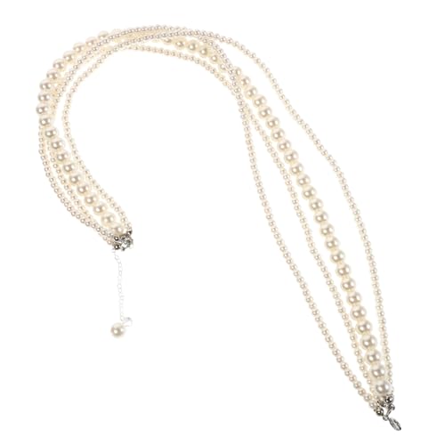 LIGIGWASH Vintage Mehrschichtige Perlenkette Damen Barock Stil Imitationsperlen Choker Mehrlagig Eleganter Clavicle Schmuck für Hochzeit Party von LIGIGWASH