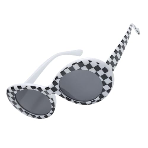 LIGIGWASH Vintage Ovale Sonnenbrille Damen Herren Stylische Uv Schutzbrille für Party Urlaub Festival Verstellbare Nasenpads Bequemes Leichtes Design im Hip Hop Alien Look von LIGIGWASH