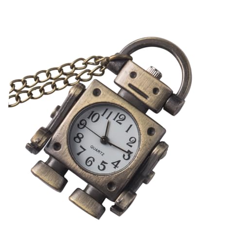 LIGIGWASH Vintage Robot Taschenuhr Halskette mit Langer Kette Retro Anhänger Uhr für Roboterliebhaber Stilvolle Kettenuhr für Frauen und Männer Geburtstags und Festivalaccessoire von LIGIGWASH