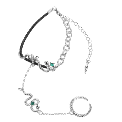 LIGIGWASH Vintage Schlangen Armband Damen Asymmetrisches Finger Ring Armband mit Einzigartigem Schlangen design Vielseitiger Schmuck für Party Hochzeit und Alltag Verstellbar Modisches von LIGIGWASH