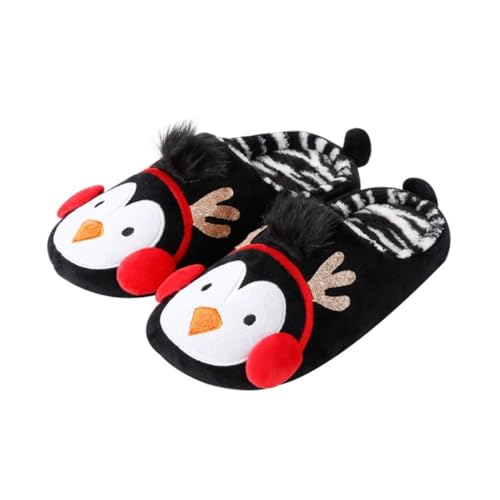 LIGIGWASH Warme Atmungsaktive Hausschuhe Pinguin Design Weiche Langlebige Winterpantoffeln für Damen und Herren Rutschfest für Zuhause Hotel Schlafzimmer Wohnzimmer Geschenkidee für Kalte von LIGIGWASH
