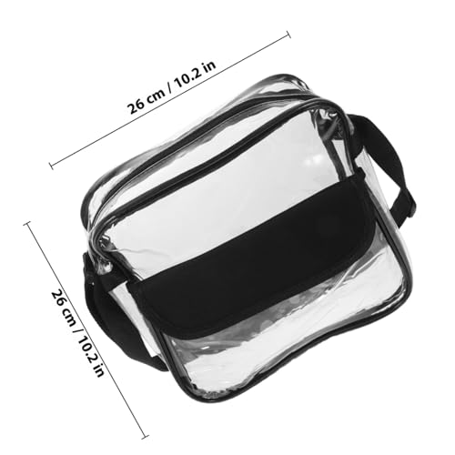 LIGIGWASH Wasserdichte PVC Umhängetasche Transparent Verstellbar Langlebig für Sport Reisen Alltag mit Reißverschluss Mittelgroß Schwarz Stadium Bags für Damen von LIGIGWASH