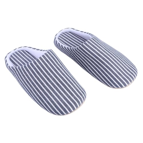 LIGIGWASH Weiche Hausschuhe Damen und Herren Japanischer Stil Gestreifte Flauschige Slipper mit Weicher Baumwollsohle Warme Leichte Pantoffeln für Herbst und Winter Rutschfest und von LIGIGWASH