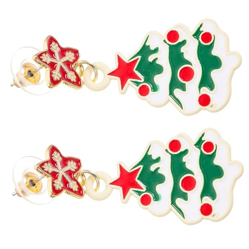 LIGIGWASH Weihnachtsohrringe Damen Silberstecker Weihnachtsbaum Design Festliche Ohrstecker Xmas Schmuck für Frauen Alltag Party von LIGIGWASH
