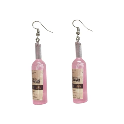 LIGIGWASH Weinflaschenform Ohrhaken Modeohrringe Aus Hochwertigem Material Rosa Farbe Ohrschmuck Für Ausflüge Shopping Partys Strand LIGIGWASH Weinflaschenform Ohrhaken Modeohrringe Aus Hochwertigem Material Rosa Farbe Ohrschmuck Für Ausflüge Shopping Partys Strand von LIGIGWASH