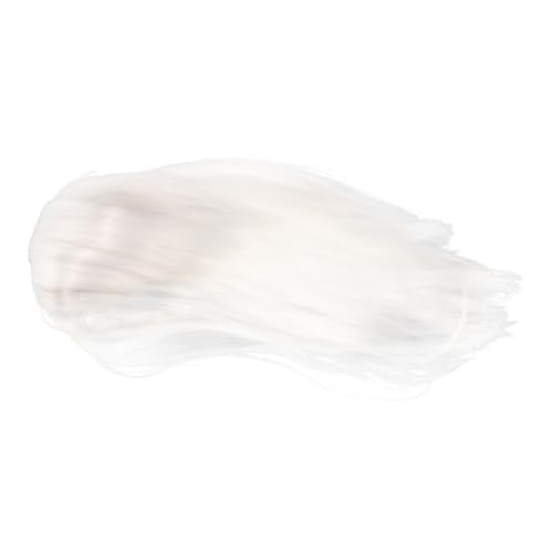 LIGIGWASH Weiße Lange Gerade Perücke Herren Cosplay Hanfu Kostüm Zeichentrick Mittelteil Synthetische Fasern Klassische Eleganz für Traditionelle Chinesische Kleidung von LIGIGWASH