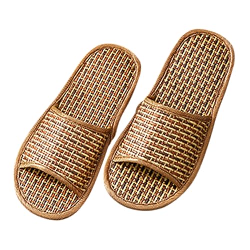 LIGIGWASH Gewebte Hausschuhe Für Damen Herren Sommerschuhe Atmungsaktiv Leicht Für Schlafzimmer Wohnzimmer Garten Strand von LIGIGWASH