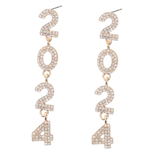 LIGIGWASH Year Eve Ohrringe Damen Tropfen Ohrstecker mit Strass Glitzer Leicht Elegant Modeschmuck für Teen Festliche Accessoires von LIGIGWASH