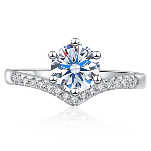LIGIGWASH Zircon Ring für Frauen Moissanit Verlobungsring Eleganter Hochzeitsring für Geburtstage Valentinstag und Jubiläen Hochwertiger Schmuck für Besondere Anlässe von LIGIGWASH