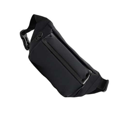 LIGIGWASH wasserdichte Herren Bauchtasche mit Verstellbarem Gürtel Praktische Outdoor Schultertasche für Reisen Sport und Alltag Kompakte Casual Storage Pouch in Schwarz von LIGIGWASH