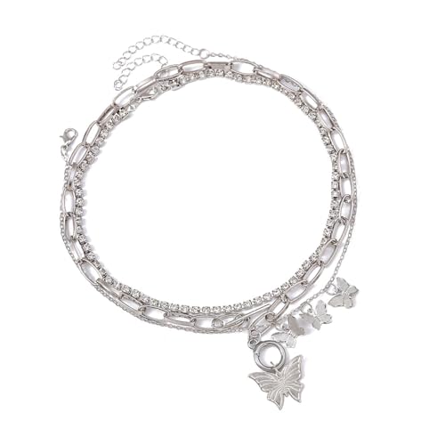 3 elegante Anhänger-Halskette mit Schmetterlings-Motiv, geeignet für passenden Mode-Look, Statement-Schmuck von LIGSLN