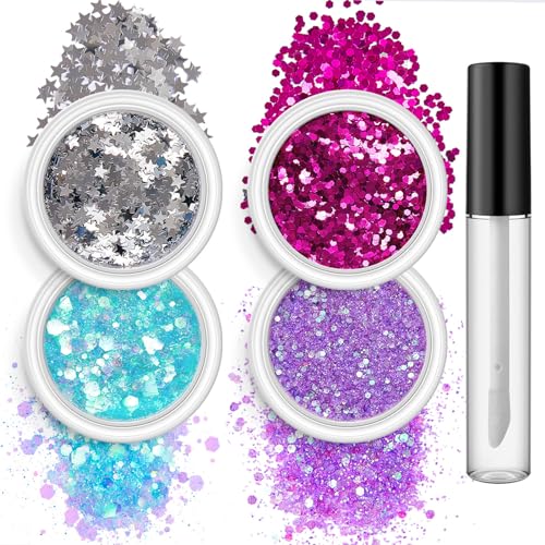 4 Box Nägel Kunst Pailletten Nägel Flocken Design Fantasy Nägel Kunstbedarf für Frauen Mädchen Maniküre Funkeln von LIGSLN