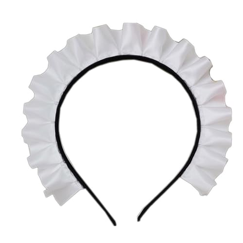 Breiter Kopfschmuck, schöne weiße Dienstmädchen-Stirnbänder für Frauen, Cosplay, Kopfschmuck, Gothic-Haarband, Neuheit, Haarstyling von LIGSLN