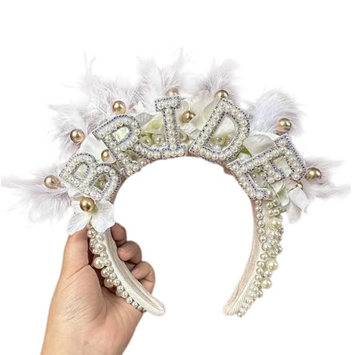 Einzigartiges Braut-Stirnband mit Perlen und Buchstaben-Details, Kopfbedeckung, Accessoire für Hochzeitsfeiern Einzigartiges Braut-Stirnband mit Perlen und Buchstaben-Details, Kopfbedeckung, Accessoire für Hochzeitsfeiern von LIGSLN