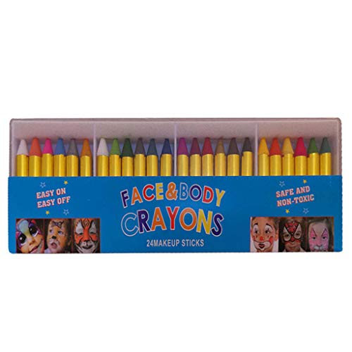Gesichtsbemalung, abwaschbare Körperpigmente, Make-up-Kreide, 24 Farben, für Kinder und Erwachsene, Party, Bühnenaufführung von LIGSLN