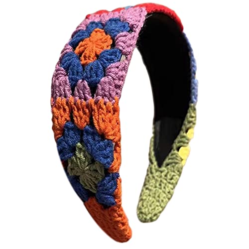 Gestricktes Stirnband Für Frauen Stretch Turban Florales Gehäkeltes Ethno Krawatten Kopfwickel Stirnband Gehäkeltes Haarband von LIGSLN