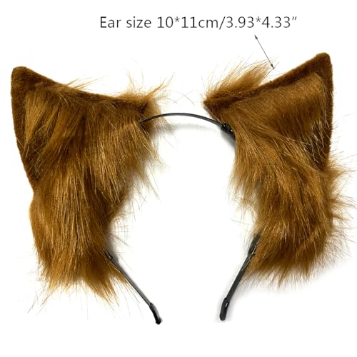 Haarband mit künstlichen Katzenohren, einfarbig, Plüsch, Cosplay, Tierhaar-Accessoire von LIGSLN