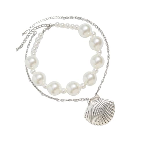LIGSLN 2-teiliges Vintage-inspiriertes Perlen-Halsketten-Set mit robuster Legierung und Kunstimitat für einen Hauch von Eleganz in jeder Outfit-Kette, Einheitsgröße, Wie beschrieben, Wie beschrieben von LIGSLN