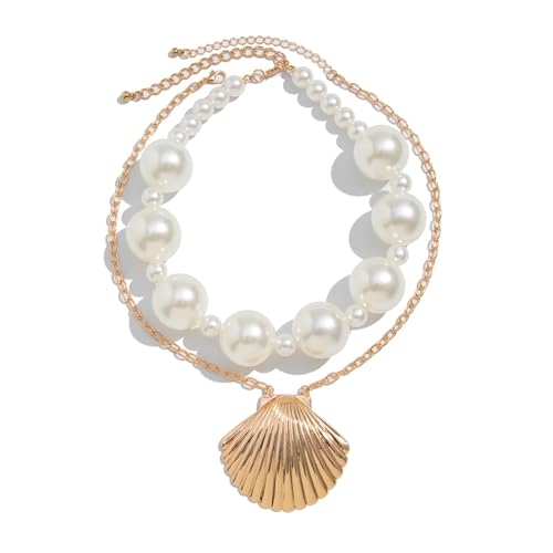 LIGSLN 2-teiliges Vintage-inspiriertes Perlen-Halsketten-Set mit robuster Legierung und Kunstimitat für einen Hauch von Eleganz in jeder Outfit-Kette, Einheitsgröße, Wie beschrieben, Wie beschrieben von LIGSLN