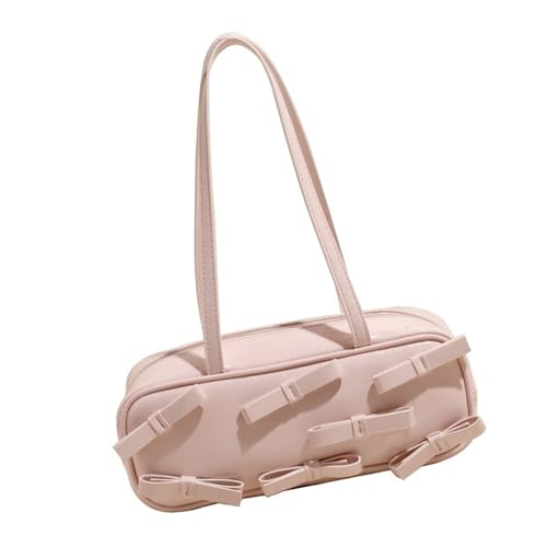 LIGSLN Modische Damen PU Leder Umhängetasche Unterarm Geldbörse Schleifen Handtasche zum Einkaufen und Dating mit reichlich Kapazität Schultertasche, B, One Size von LIGSLN