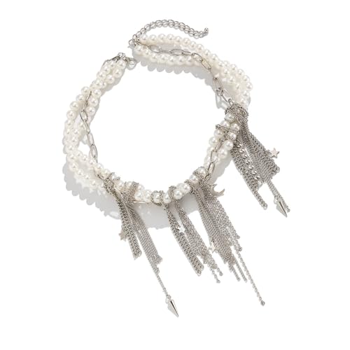 LIGSLN Modische Quasten-Halskette mit Herz-Anhänger, mit Kunstperlen und Metallkette, modernes Geschenk für Frauen, jugendliche Frauen, Schmuck, Einheitsgröße, Wie beschrieben, Wie beschrieben LIGSLN Modische Quasten-Halskette mit Herz-Anhänger, mit Kunstperlen und Metallkette, modernes Geschenk für Frauen, jugendliche Frauen, Schmuck, Einheitsgröße, Wie beschrieben, Wie beschrieben von LIGSLN