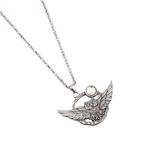LIGSLN Retro-Halskette mit Eulen-Anhänger mit stabilen Stein-Details, tragbares Accessoire für modische Frauen, für den täglichen Gebrauch, Freizeitkleidung, trendige Damen-Halskette LIGSLN Retro-Halskette mit Eulen-Anhänger mit stabilen Stein-Details, tragbares Accessoire für modische Frauen, für den täglichen Gebrauch, Freizeitkleidung, trendige Damen-Halskette von LIGSLN