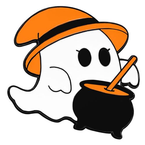 Lustiger weißer Sprecher Kürbis Cartoon Legierung Pin Halloween Party Zubehör Erwachsene Kinder Cartoon Specters Kürbis Pin, Einheitsgröße, Wie beschrieben von LIGSLN