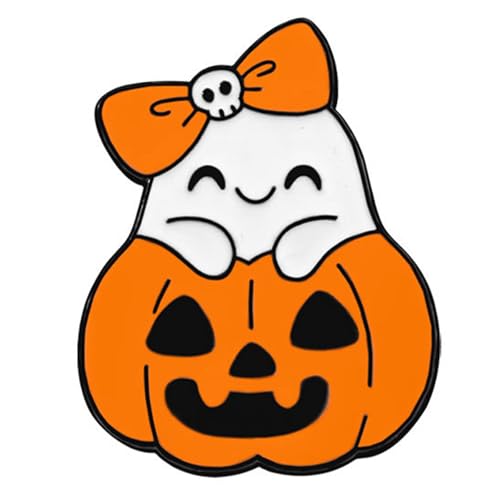 Lustiger weißer Sprecher Kürbis Cartoon Legierung Pin Halloween Party Zubehör Erwachsene Kinder Cartoon Specters Kürbis Pin, Einheitsgröße, Wie beschrieben von LIGSLN