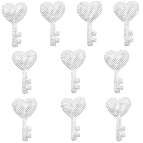 Niedliche Cartoon-Herz-Schlüssel-Patches, gepolsterte Applikationen, handgefertigtes Haar-Accessoire, schöne Haarspangen, kleine Holzapplikationen von LIGSLN