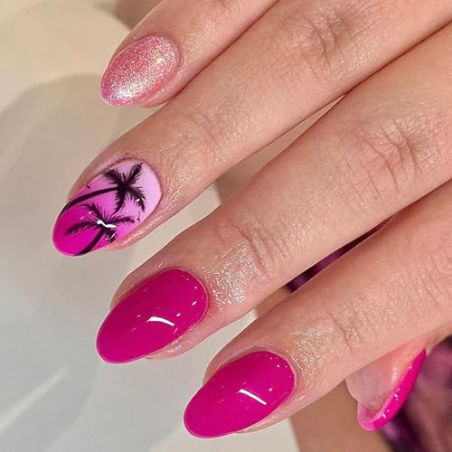 Press on Nails Mandel French Tips Fake Mandel False mit Design Full Cover Künstliche Acryl Geschenke Acryl Kleber auf Nagel für Frauen klar von LIGSLN