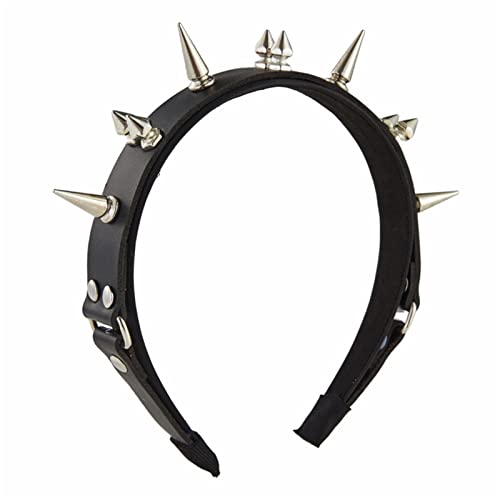 Rock Stirnband Für Männer Stirnband Gothic Tiaras Nieten Stirnband Steampunk Punk Stirnband Leder Kopfschmuck Stirnband Gothic Tiaras von LIGSLN