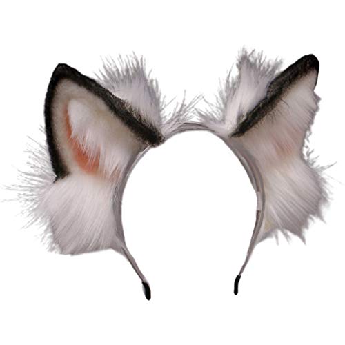 Schönes Haarband mit Wolfsohren, realistisch, pelzig, Tierhaar, Maskerade, Haarband, Cosplay-Kostüm, Haarschmuck von LIGSLN