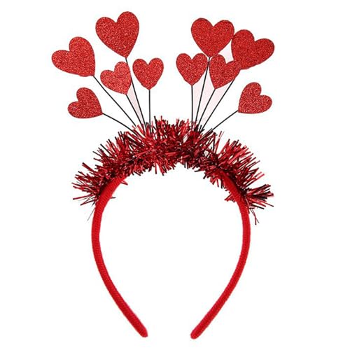 Valentinstag-Kopfbedeckung, niedliches Herz-Stirnband, Pailletten, Liebeskopf, Bopper, Haarreif für Party, Haarband, Urlaub, Haarschmuck von LIGSLN
