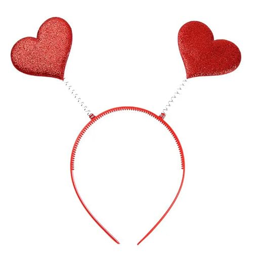 Valentinstag-Kopfbedeckung, niedliches Herz-Stirnband, Pailletten, Liebeskopf, Bopper, Haarreif für Party, Haarband, Urlaub, Haarschmuck von LIGSLN