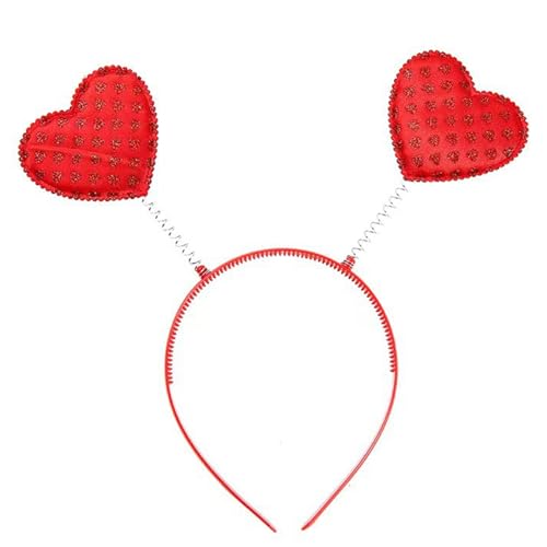 Valentinstag-Kopfbedeckung, niedliches Herz-Stirnband, Pailletten, Liebeskopf, Bopper, Haarreif für Party, Haarband, Urlaub, Haarschmuck von LIGSLN