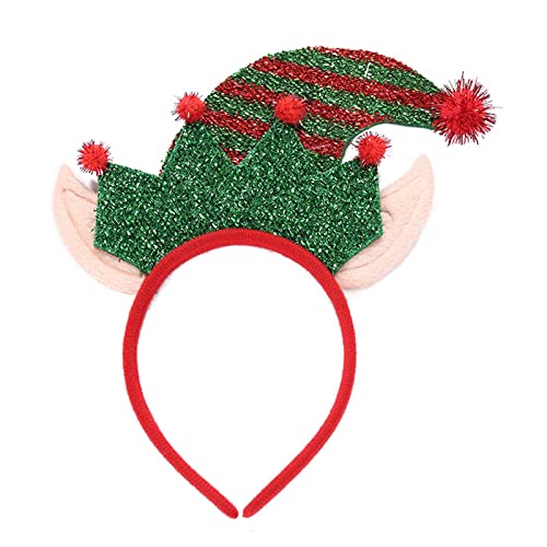 Weihnachtselfen-Stirnband mit Ohren, Weihnachtselfenohr, Haarband, Weihnachtsmütze, Haarreif, Weihnachts-Kopfbedeckung von LIGSLN