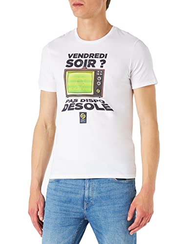 LIGUE 1 UBER EATS Herren Meligf1ts001 T-Shirt, weiß, S von LIGUE 1 UBER EATS