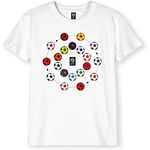 LIGUE 1 UBER EATS Unisex Kinder Boligf1ts015 T-Shirt, weiß, 6 Jahre von LIGUE 1 UBER EATS