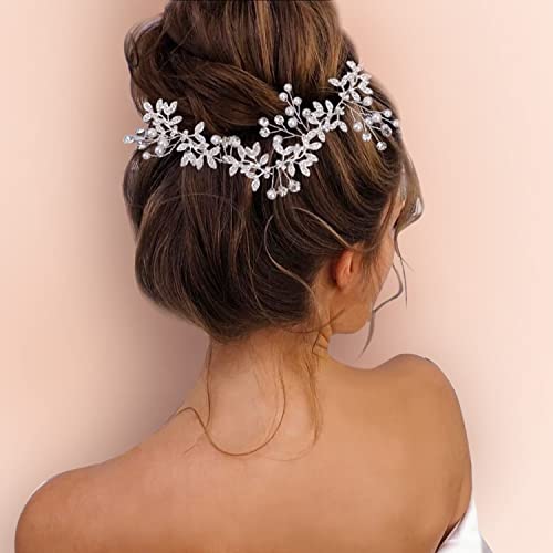LIHELEI Braut Haarschmuck Hochzeit Perlen Damen Strass Brautschmuck Haare - Rosegold von LIHELEI