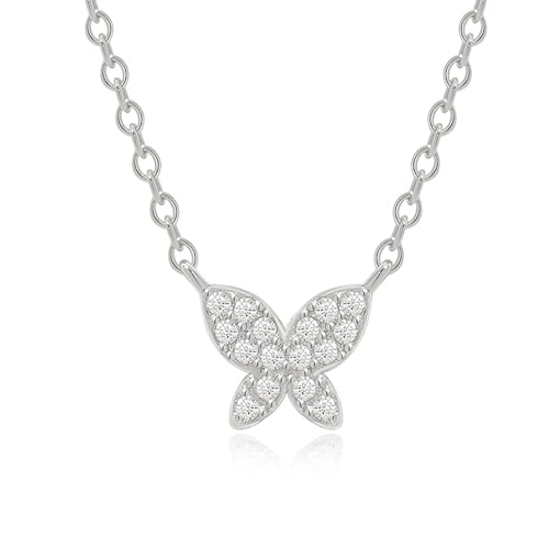 LIHELEI Damen Schmetterling Anhänger Halskette, S926 Sterling Silber Schmetterling Halskette Schmuck Geschenk Für Frauen Und Mädchen - Silber von LIHELEI