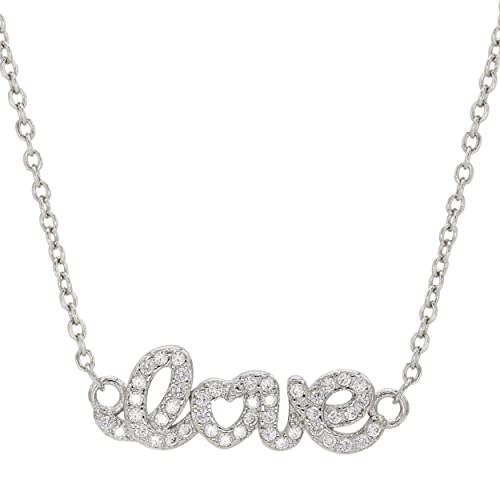 LIHELEI Kette Damen S925 Sterling Silber, Buchstabe LOVE Anhänger Halskette für Frauen Schmuck, Geburtstags Valentinstag Weihnachten Geschenk für Sie Frau Freundin - LOVE von LIHELEI