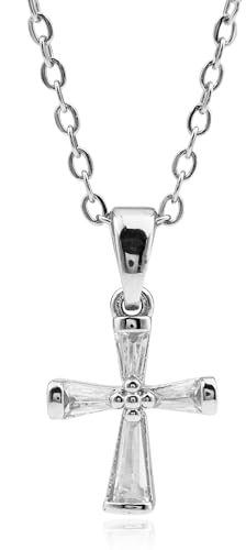 LIHELEI Kreuz Halskette, Kreuz Anhänger Weißer Zirkonia Kreuz Diamant Halskette Schmuck für Frauen Mädchen Geschenk - Silber von LIHELEI