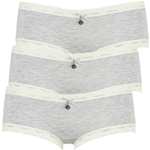 LIKE IT 3er Pack - Panty Geschenkbox Damen - Nina von C 6016 - Modal mit Spitze (L, Ivory) von LIKE IT