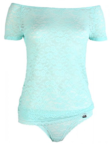 LIKE IT Damen String und Halbarm Shirt Set Spitze Fashion Farbwahl, Grösse:L - 40;Präzise Farbe:Design 1 von LIKE IT