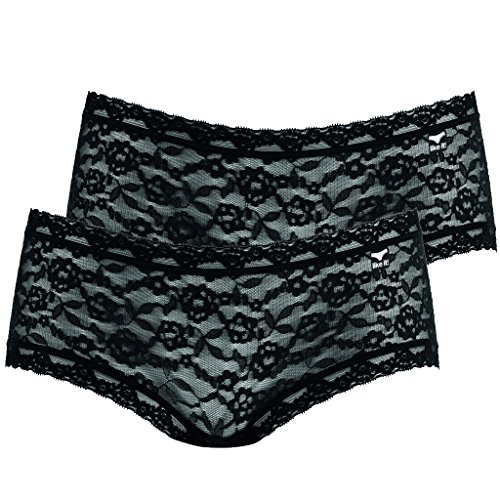 LIKE IT Nina von C 6005 - Spitzen Panty - 2er-Pack (L, Schwarz) von EMMEXX
