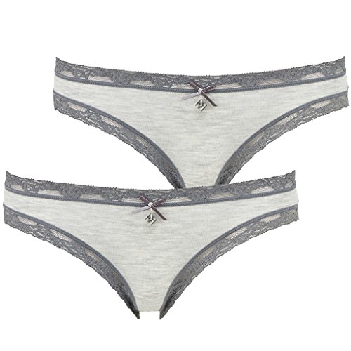 LIKE IT Nina von C Silverstar - Minislip - Modal - 2er-Pack (L, Anthrazit) von Lupsty