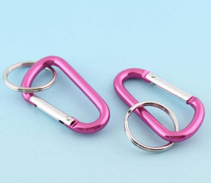 48 25mm Lila Rosa Karabiner Mit Schlüsselanhänger Metall Graviert Cool Aluminium von LIKEBAGS